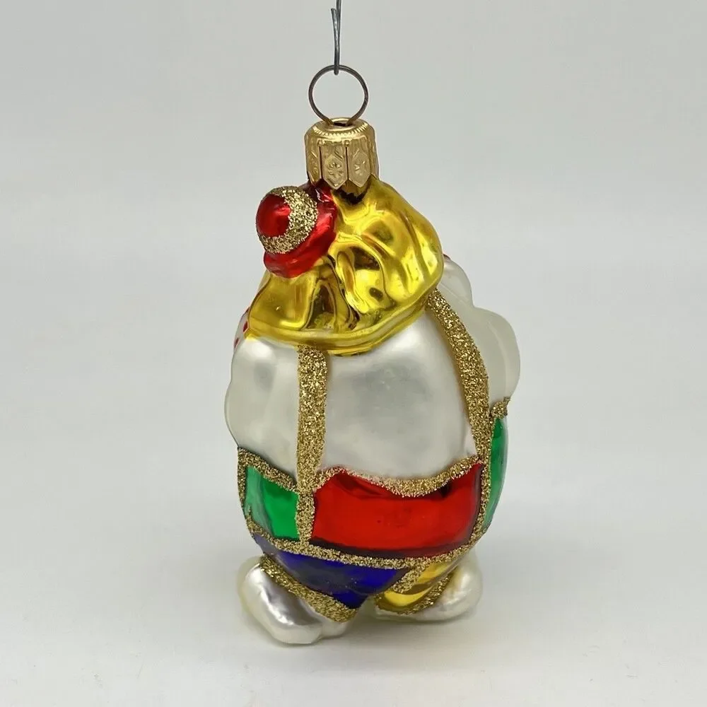 Kurt Adler Polonaise Komozja Hand Blown Glass Clown Accordion Ornament Poland